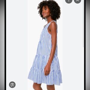 Talbots Blue & White Striped Tiered Dress size XS.